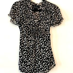 Size small INC top-black and white polka dot